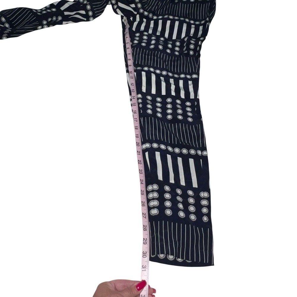 Steven Alan James Pants, Sun Dash Print Silk Navy Blue and White Graphic Size 4 - Picture 6 of 11
